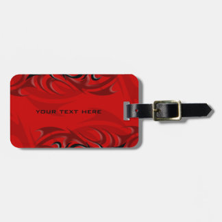 Étiquette À Bagage Noir sur l'étiquette rouge de bagage de "fumée"