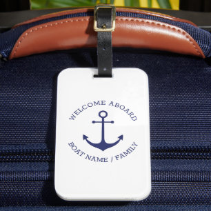 Étiquette À Bagage Nom de bateau personnalisé Bienvenue à bord de l'a