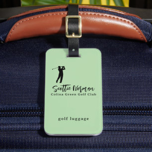 Étiquette À Bagage Nom de golfeur personnalisé vert golf