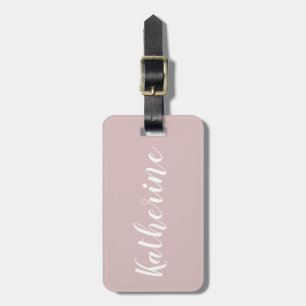 Étiquette À Bagage Nom de la calligraphie du Rose Dusty