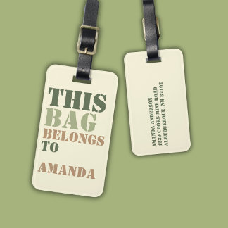 Étiquette À Bagage Nom de l'attention du sac Adresse personnalisée