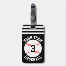 Étiquette À Bagage Nom de l'équipe de baseball et numéro du joueur Sa