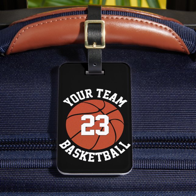 Étiquette À Bagage Nom de l'équipe de basket-ball personnalisée, numé (Insitu Rectoal 2)