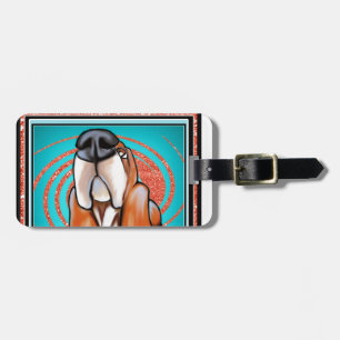 Étiquette À Bagage Nom de parties scintillantes d'abrégé sur art de