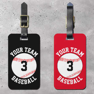 Étiquette À Bagage Nom d'équipe de baseball personnalisé, numéro de j