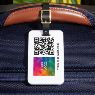 Étiquette À Bagage Nom du code QR du logo de l'entreprise Modèle de t