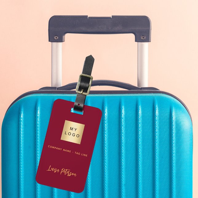 Étiquette À Bagage Nom du logo de l'entreprise d'or de Bourgogne (Créateur téléchargé)