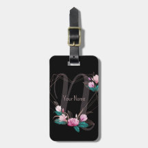 Nom du monogramme Cadre géométrique rose Floral No