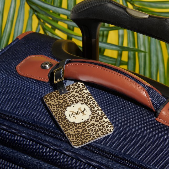 Étiquette À Bagage Nom du monogramme personnalisé de l'Empreinte de l (Insitu Rectoal 1)