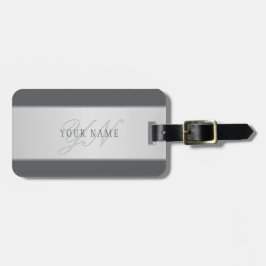 Étiquette À Bagage Nom élégant & Monogramme Lettrage (ou autre texte)