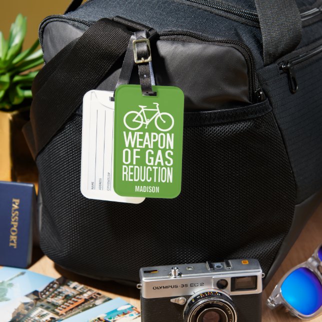 Étiquette À Bagage Nom et couleur personnalisés du vélo (Recto & Verso)
