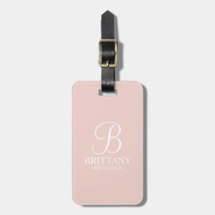 Étiquette À Bagage Nom et monogramme de la servante d'accueil personn