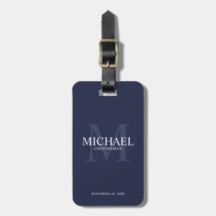 Étiquette À Bagage Nom et monogramme des Groomsmen Personnalisés de l