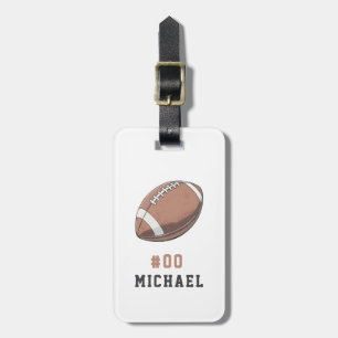 Étiquette À Bagage Nom et numéro personnalisés Football américain