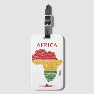 Étiquette À Bagage Nom et texte personnalisés Afrique