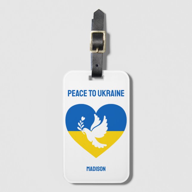Étiquette À Bagage Nom et texte personnalisés Ukraine (Devant Vertical)