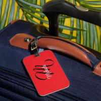 Nom initial minimaliste moderne monogramme rouge