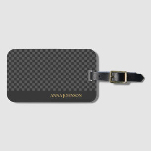 Étiquette À Bagage Nom personnalisé À damiers Motif