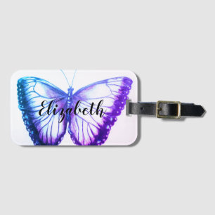 Étiquette À Bagage Nom personnalisé Beau papillon