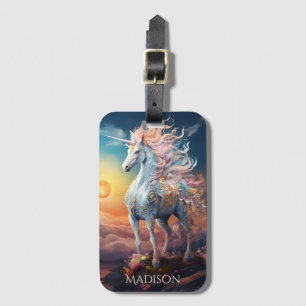 Étiquette À Bagage Nom personnalisé belle licorne