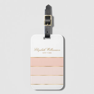 Étiquette À Bagage Nom personnalisé Blush Pink Gold
