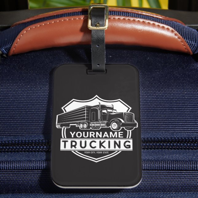 Étiquette À Bagage NOM personnalisé Camions Big Rig Semi Trucker (Insitu Rectoal 2)