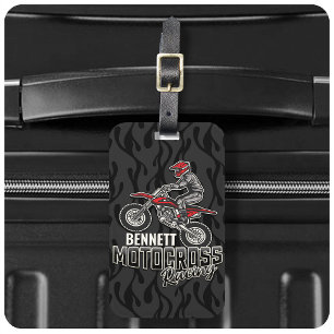 Étiquette À Bagage Nom personnalisé Dirt Vélo Rider Motocross Racing