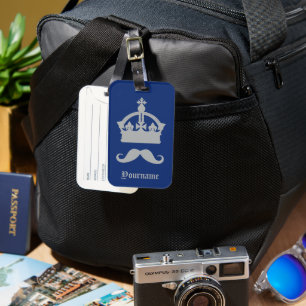 Étiquette À Bagage Nom personnalisé du roi de Moustaches
