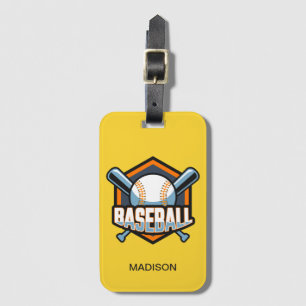 Étiquette À Bagage Nom personnalisé et base-ball couleur