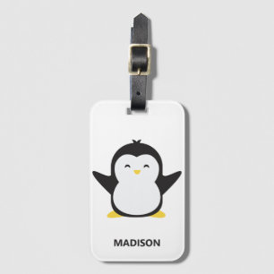 Étiquette À Bagage Nom personnalisé étiquette de bagages de pingouin 