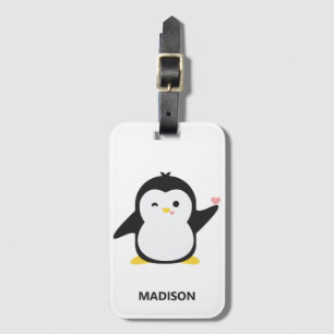 Étiquette À Bagage Nom personnalisé étiquette de bagages de pingouin 