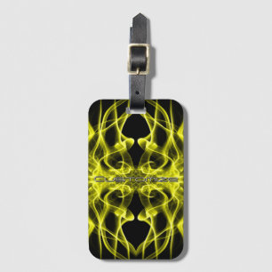 Étiquette À Bagage Nom personnalisé Fumée Jaune Noir Symétrique