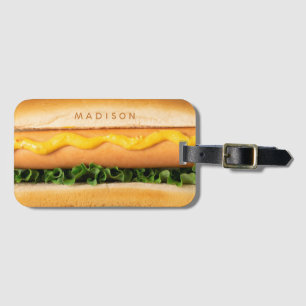 Étiquette À Bagage Nom personnalisé Hot Dog