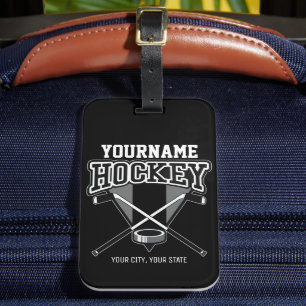 Étiquette À Bagage NOM Personnalisé Joueur de hockey Stick Puck Team
