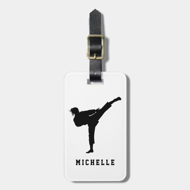 Étiquette À Bagage Nom personnalisé Karate / Taekwondo / judo (Devant Vertical)