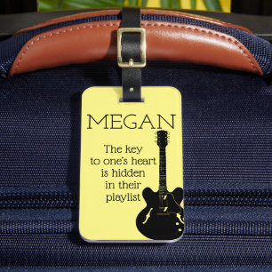 Étiquette À Bagage Nom personnalisé Moderne minimaliste Guitare élect