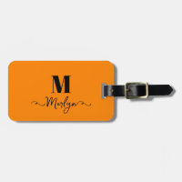 Nom personnalisé Monogram Orange Saint Valentin Ca