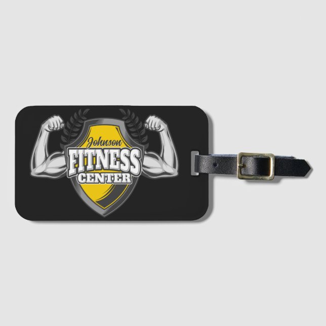 Étiquette À Bagage Nom personnalisé Muscle Fitness Trainer Gym (Devant Horizontal)
