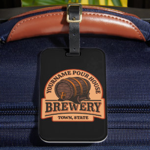 Étiquette À Bagage NOM PERSONNALISÉ Old Oak Barrel Beer Keg Brasserie