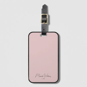 Étiquette À Bagage Nom personnalisé personnalisé manuscrit rose vierg
