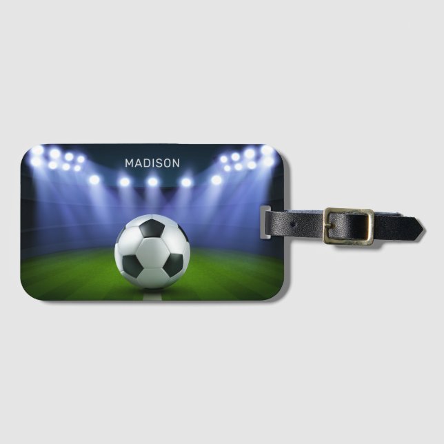 Étiquette À Bagage Nom personnalisé Stade de football (Devant Horizontal)