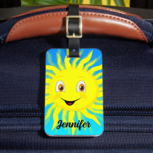 Étiquette À Bagage Nom personnalisé Sunshine