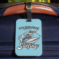 NOM personnalisé Surfer Big Wave Skeleton Surfing