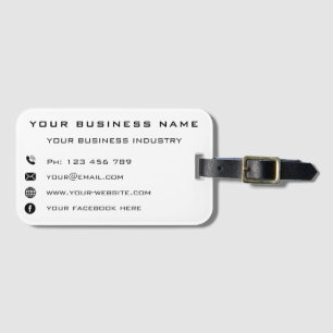 Étiquette À Bagage Nom personnalisé Texte Info Bagage d'entreprise Ba
