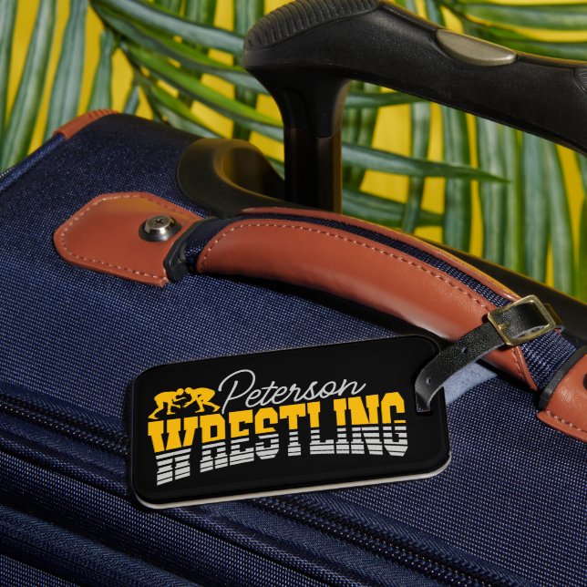 Étiquette À Bagage NOM personnalisé Wrestling School Team Wrestler (Insitu Rectoal 3)