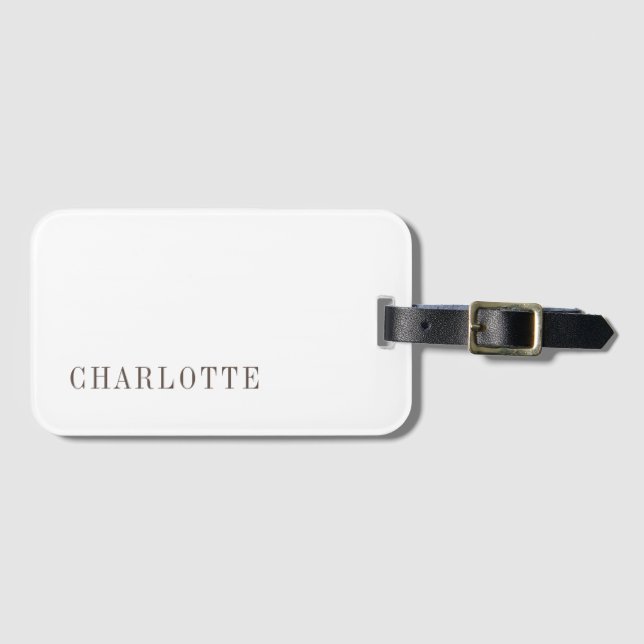 Étiquette À Bagage Nom professionnel minimaliste élégant (Devant Horizontal)