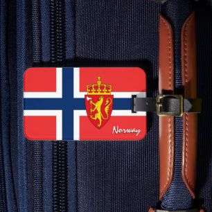 Étiquette À Bagage Norvège Balises de bagage, drapeau patriotique nor