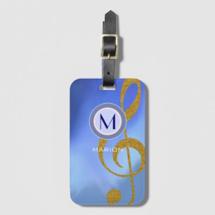 Étiquette À Bagage note de la clef dorée