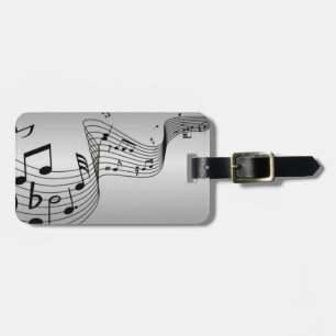 Étiquette À Bagage Notes de musique sur argent