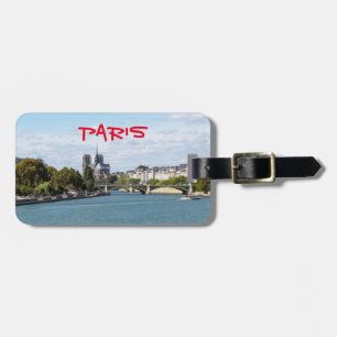 Étiquette À Bagage Notre Dame de Paris vue depuis le Pont d'Austerlit